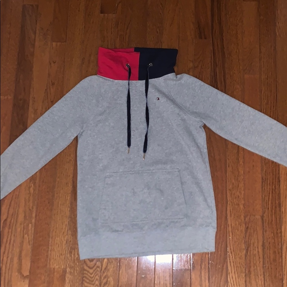 Tommy Hilfiger Navy and Red Cow Neck Sweatshirt